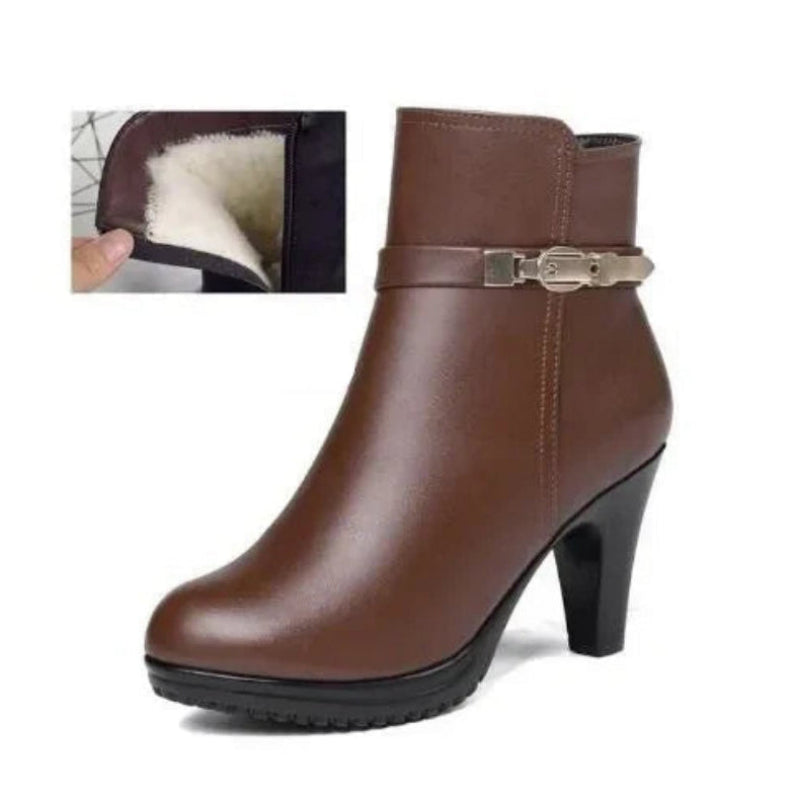 Botte cuir courte femme