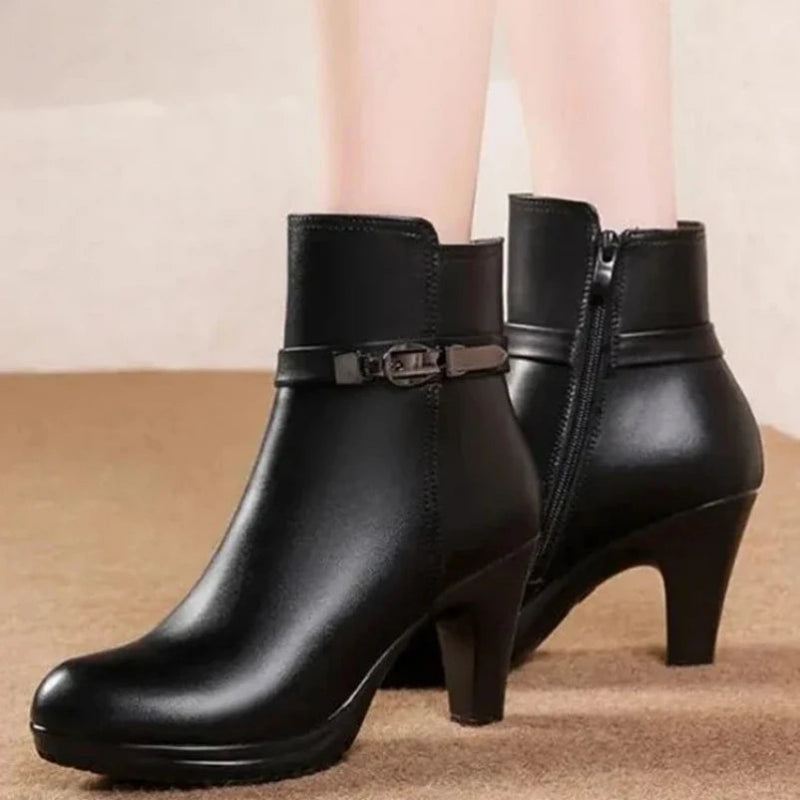 Botte cuir courte femme