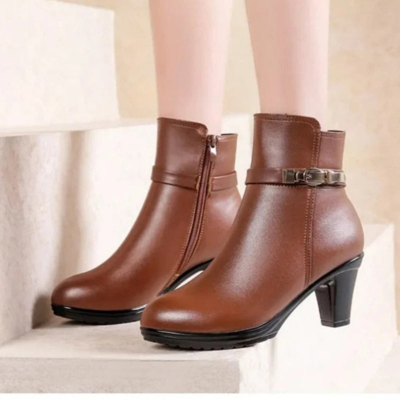 Botte cuir courte femme