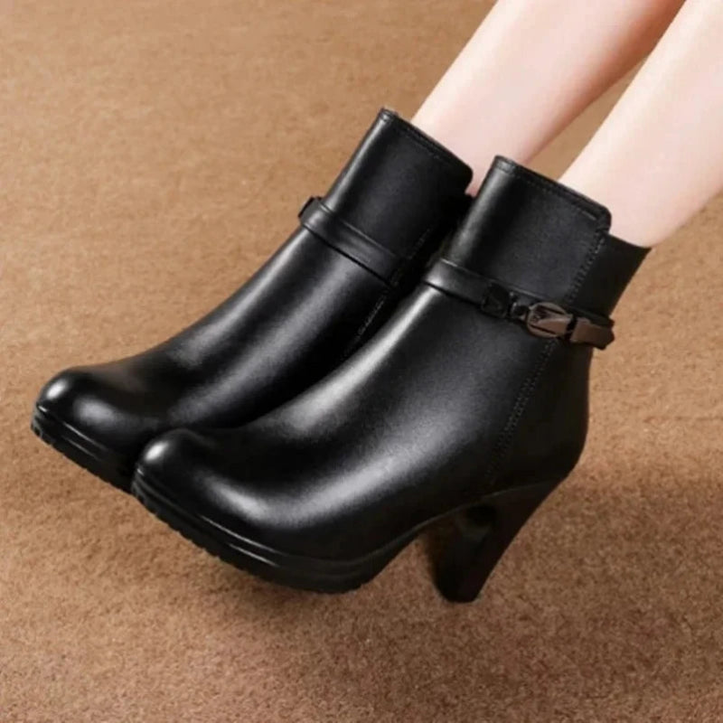 Botte cuir courte femme