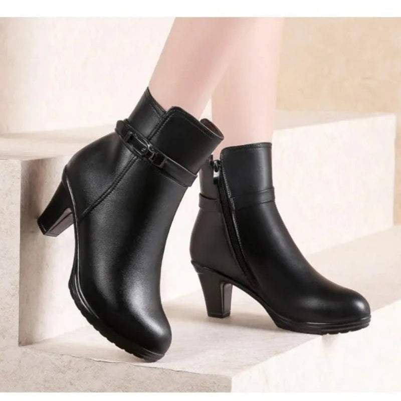 Botte cuir courte femme