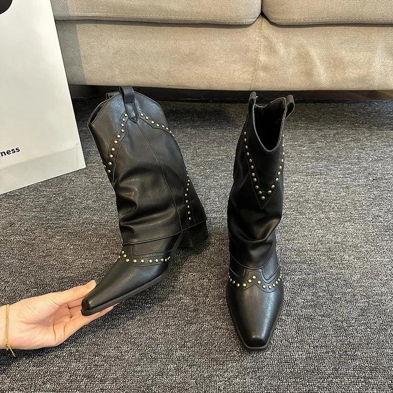 Botte cuir femme