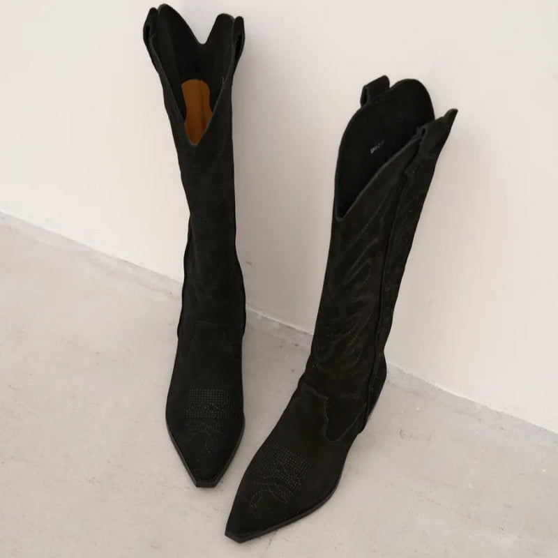 Bottes hautes en daim premium