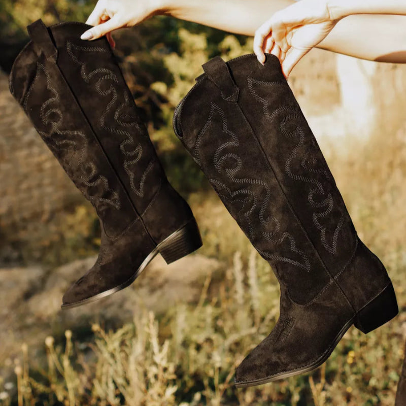 Bottes hautes en daim premium