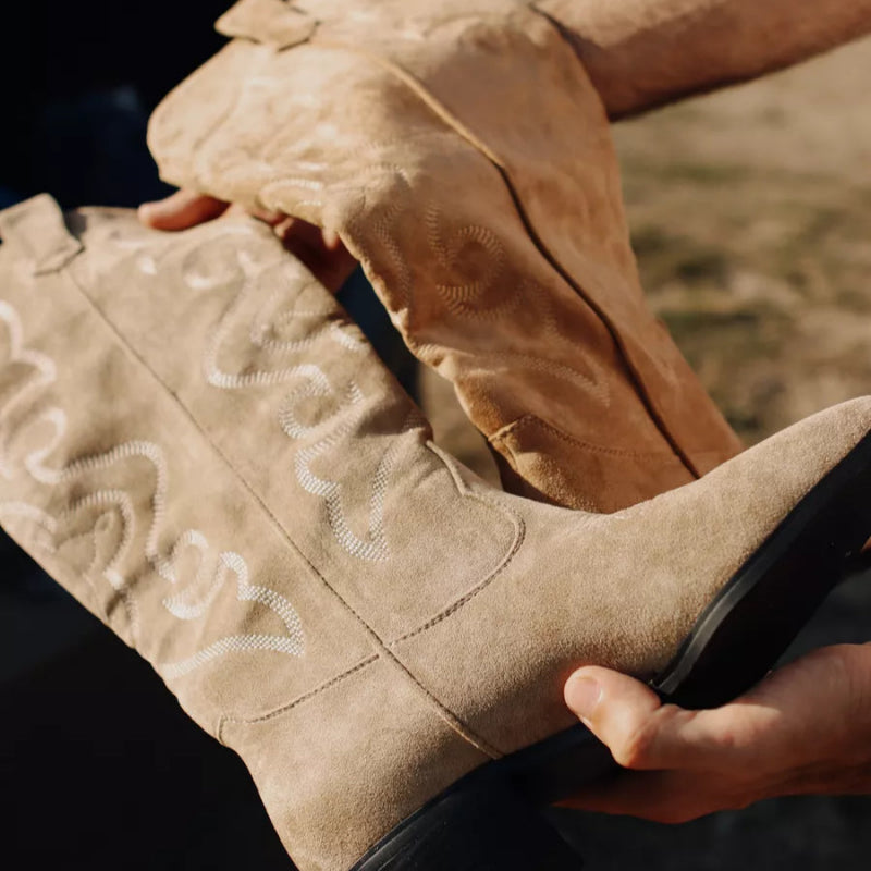 Bottes hautes en daim premium