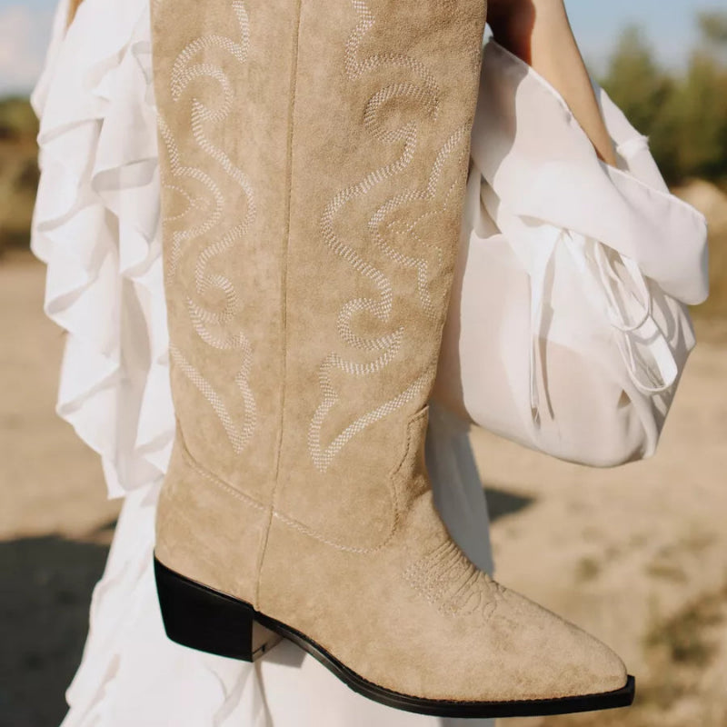 Bottes hautes en daim premium