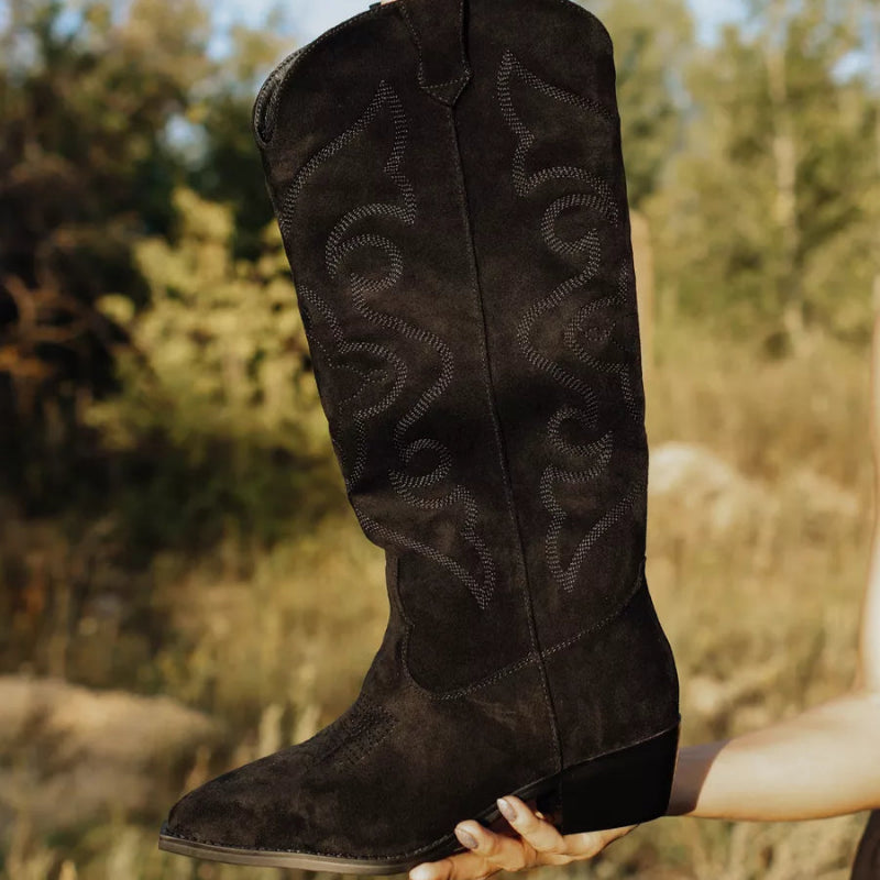 Bottes hautes en daim premium