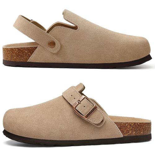 Sabot mule en suède Beige