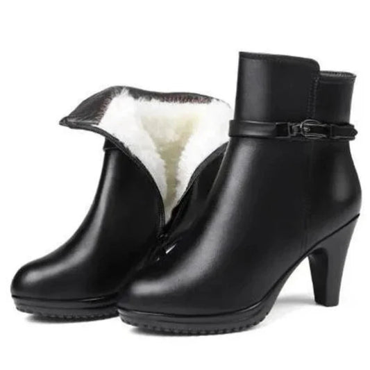 Botte cuir courte femme