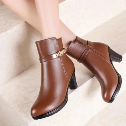 Botte cuir courte femme