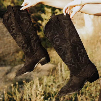 Bottes hautes en daim premium
