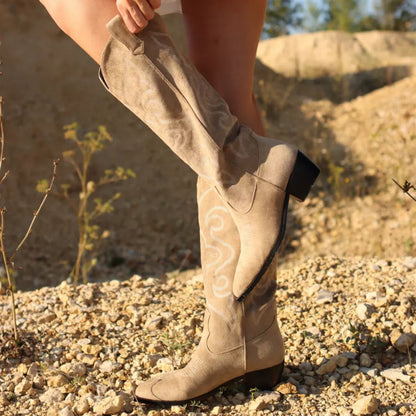 Bottes hautes en daim premium