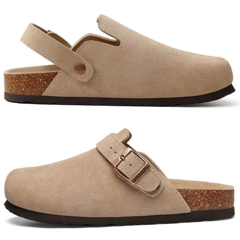 Sabot mule en suède Beige